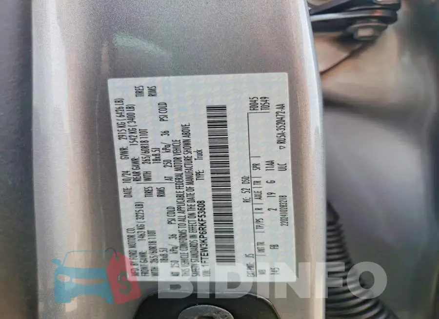 1FTEW3KP6RKF53608 Photo# 12