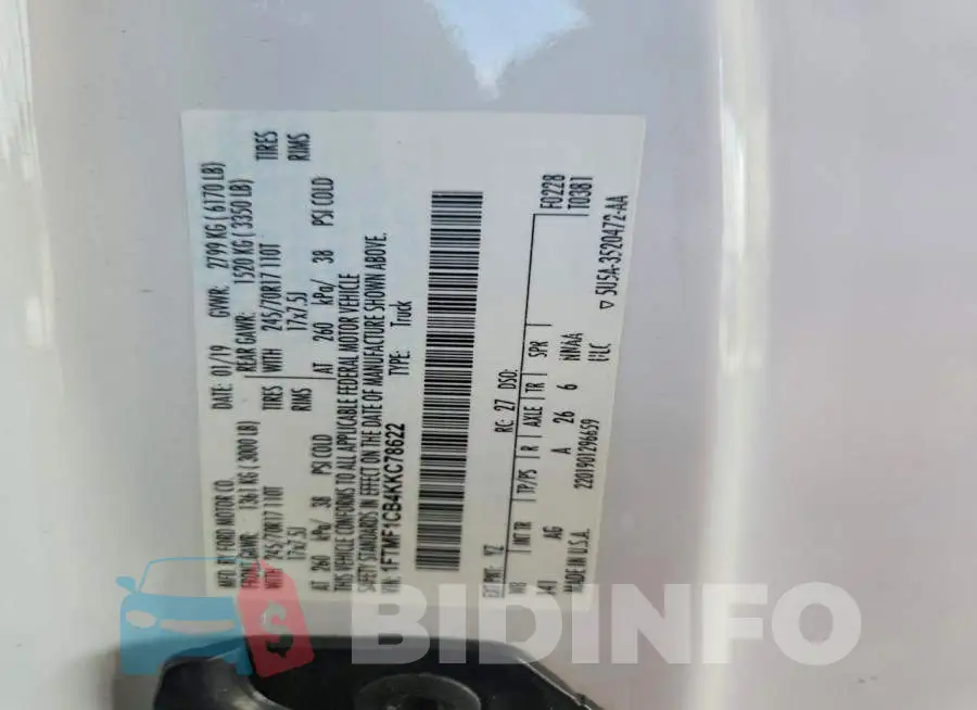 1FTMF1CB4KKC78622 Photo# 12