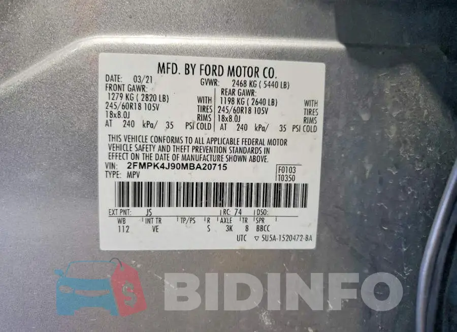 2FMPK4J90MBA20715 Photo# 13