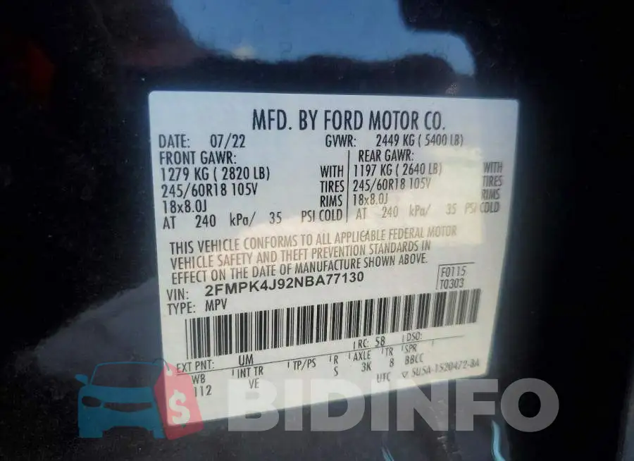 2FMPK4J92NBA77130 Photo# 14