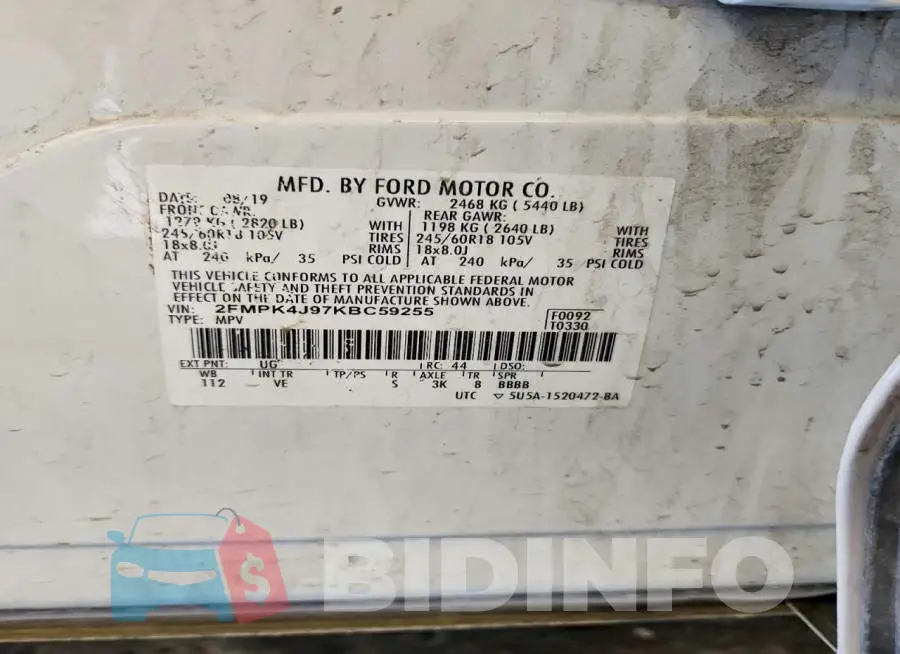 2FMPK4J97KBC59255 Photo# 13