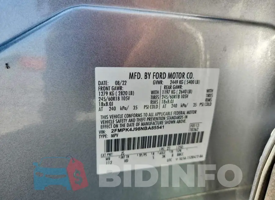 2FMPK4J98NBA85541 Photo# 14
