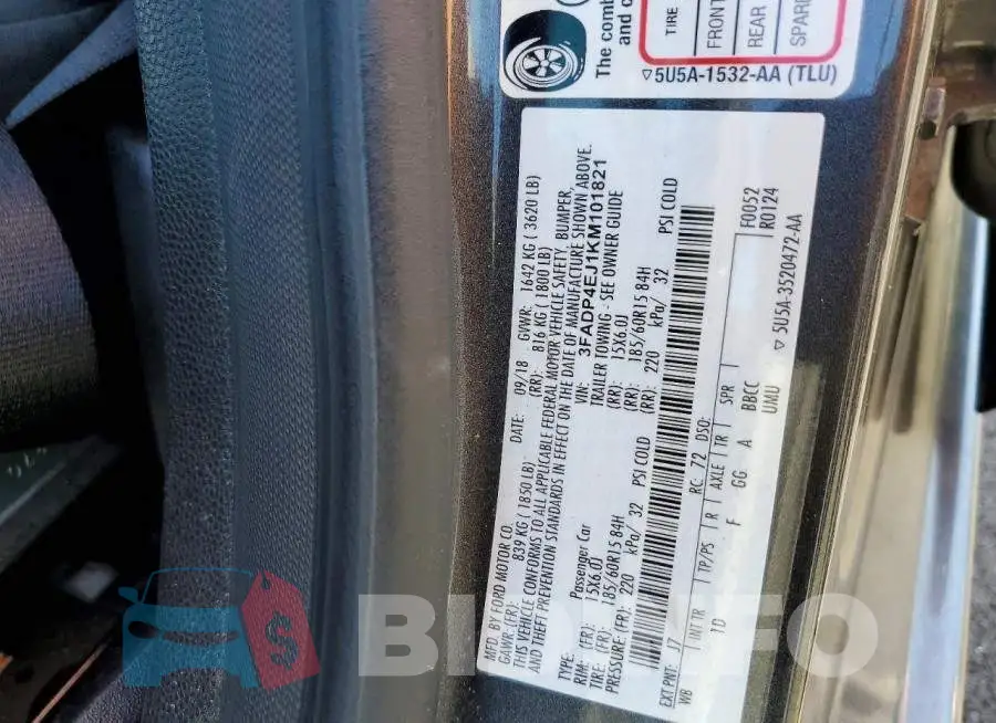3FADP4EJ1KM101821 Photo# 13