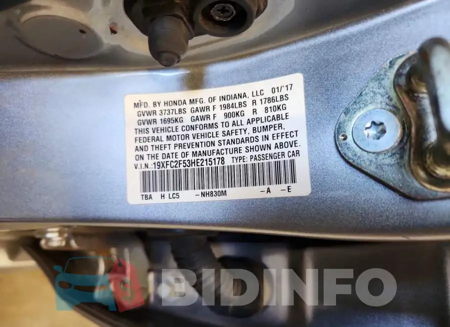 19XFC2F53HE215178 Photo# 13