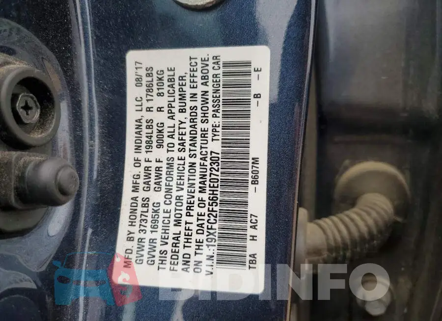 19XFC2F56HE072307 Photo# 12