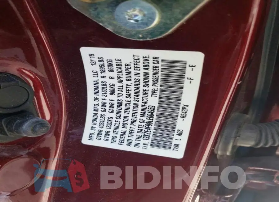 19XZE4F98LE004959 Photo# 13
