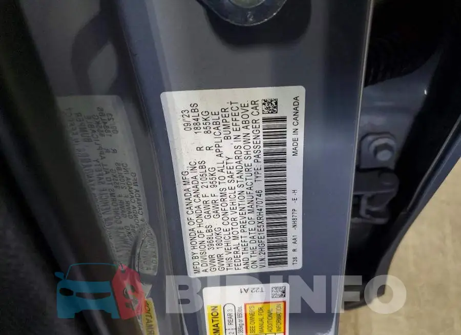 2HGFE1E5XRH470746 Photo# 13