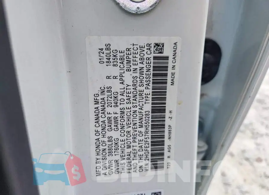 2HGFE2F57RH550283 Photo# 12