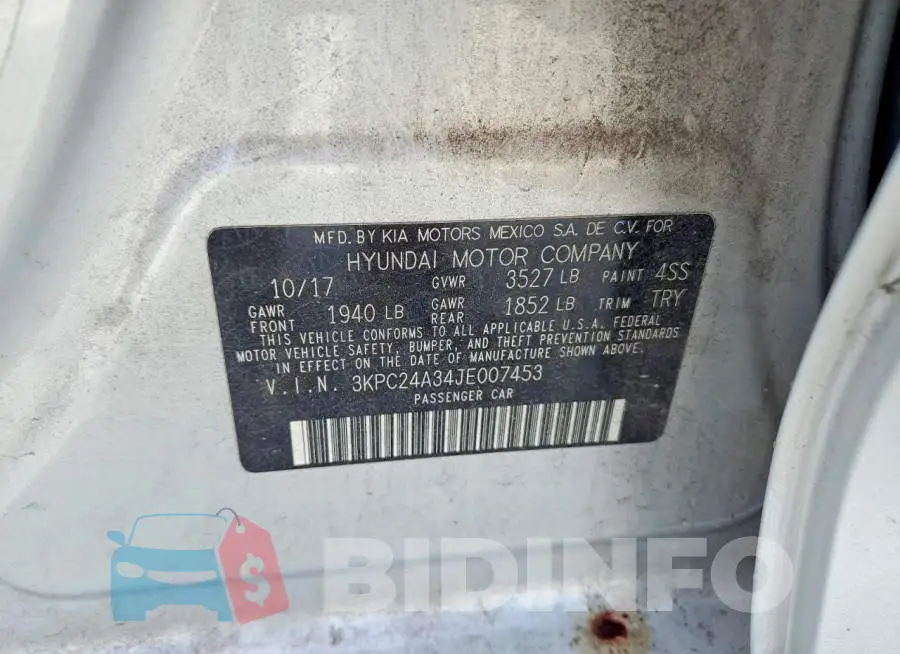 3KPC24A34JE007453 Photo# 12