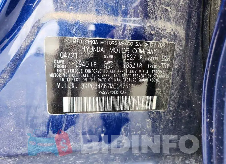 3KPC24A67ME147611 Photo# 12