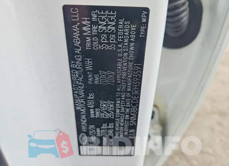 5NMJBCDE1RH393591 Photo# 14
