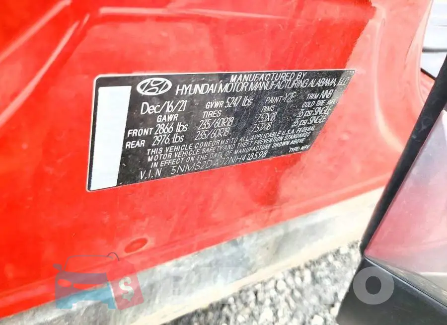 5NMS2DAJ2NH418598 Photo# 13