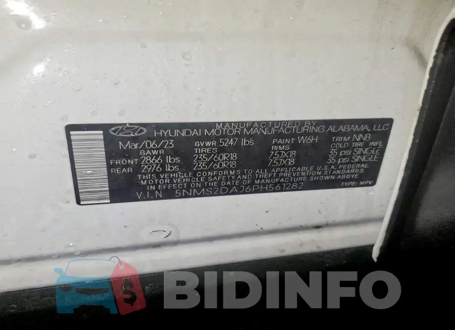 5NMS2DAJ6PH561282 Photo# 13
