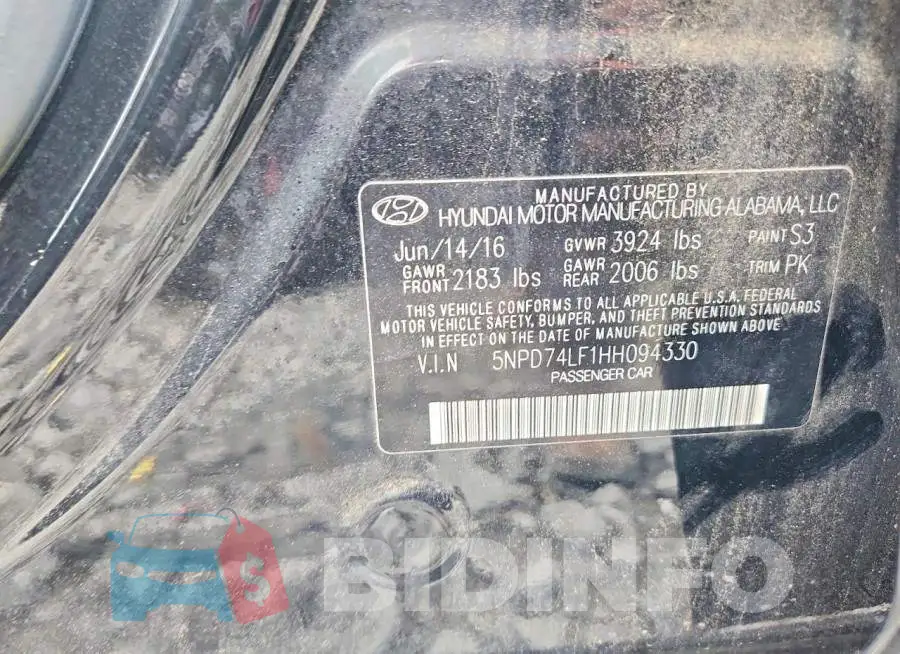 5NPD74LF1HH094330 Photo# 12