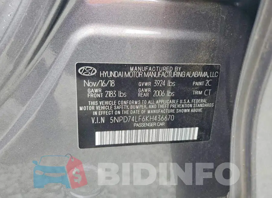 5NPD74LF6KH436670 Photo# 12
