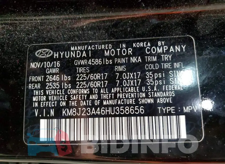KM8J23A46HU358656 Photo# 13