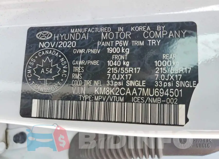 KM8K2CAA7MU694501 Photo# 13