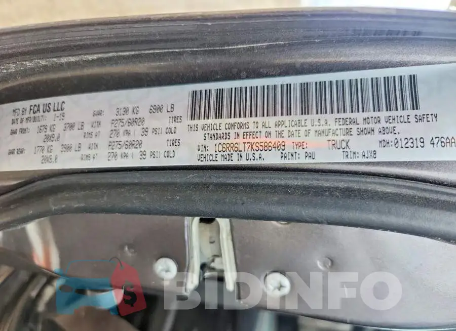 1C6RR6LT7KS586409 Photo# 12