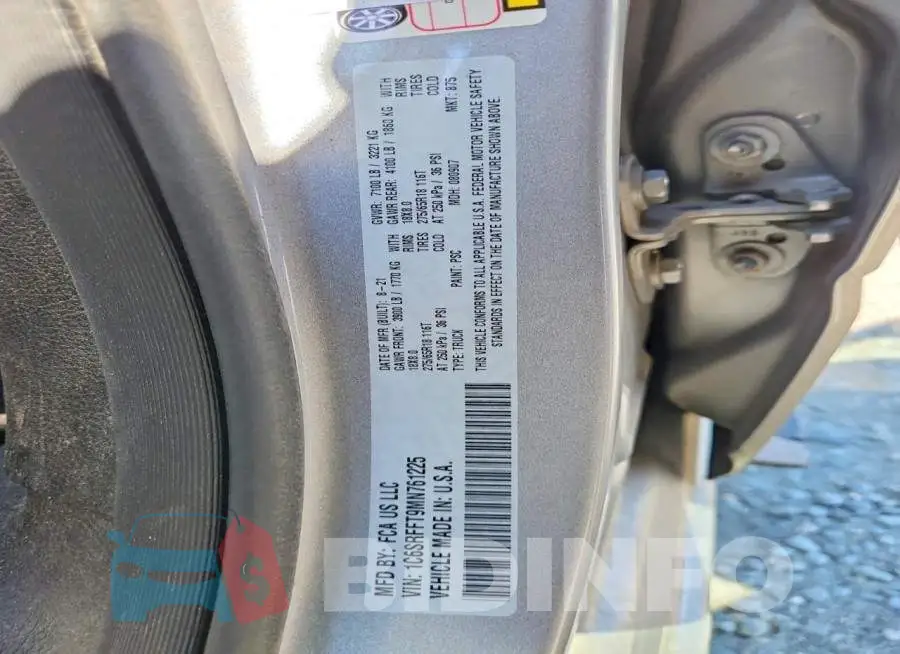 1C6SRFFT9MN761225 Photo# 13
