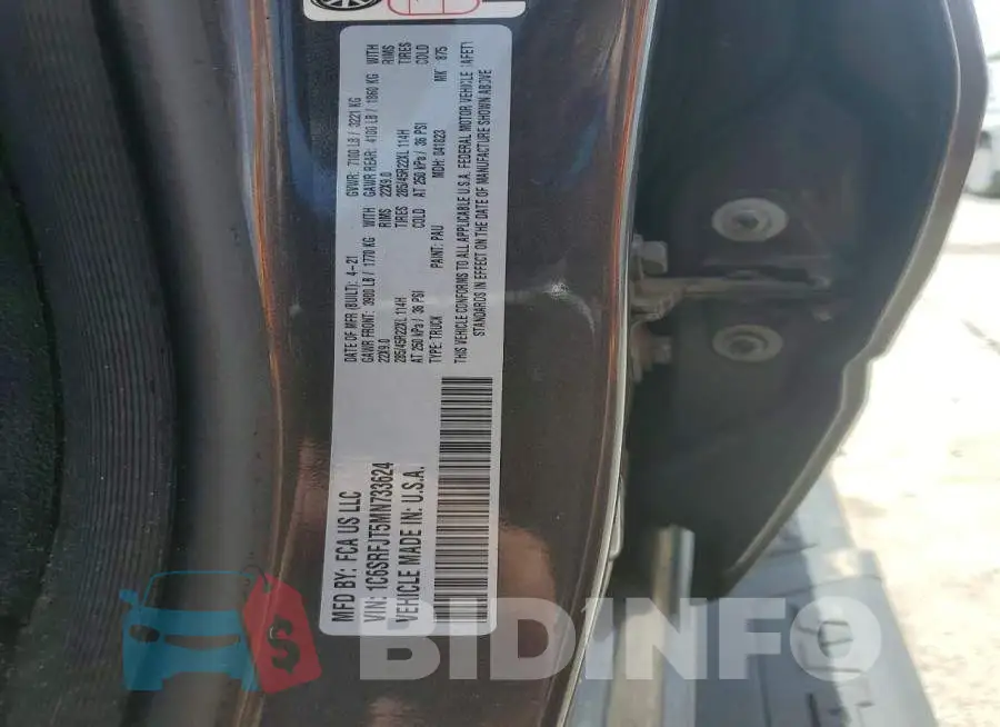 1C6SRFJT5MN733624 Photo# 12