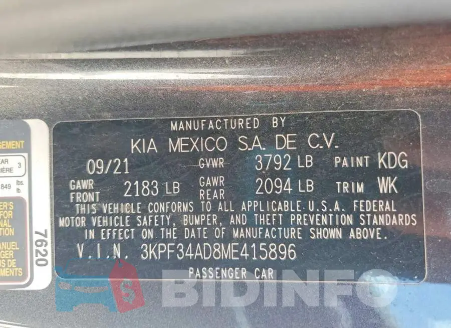 3KPF34AD8ME415896 Photo# 12