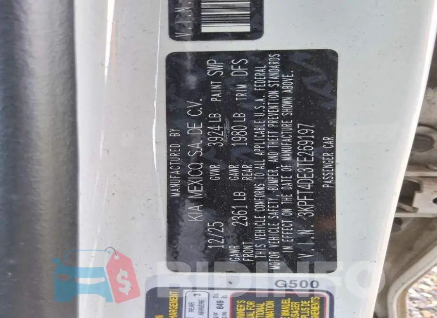 3KPFT4DE3TE269197 Photo# 5