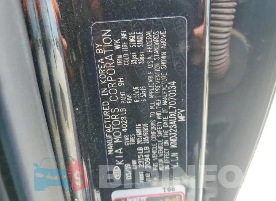 KNDJ23AUXL7070134 Photo# 12