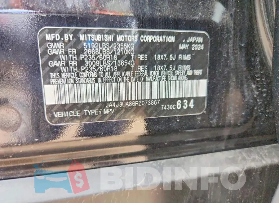 JA4J3UA86RZ073867 Photo# 14