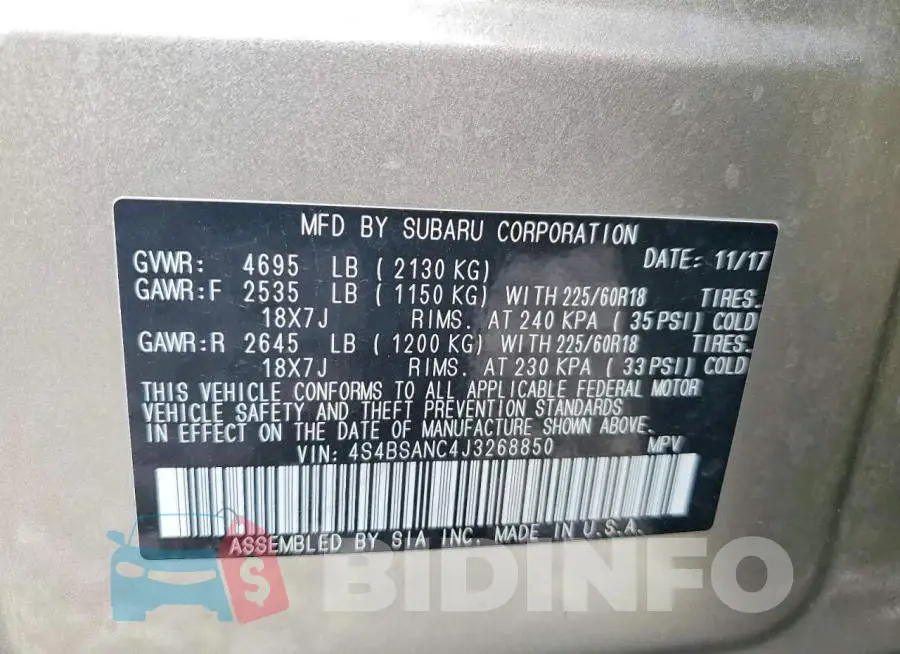 4S4BSANC4J3268850 Photo# 13