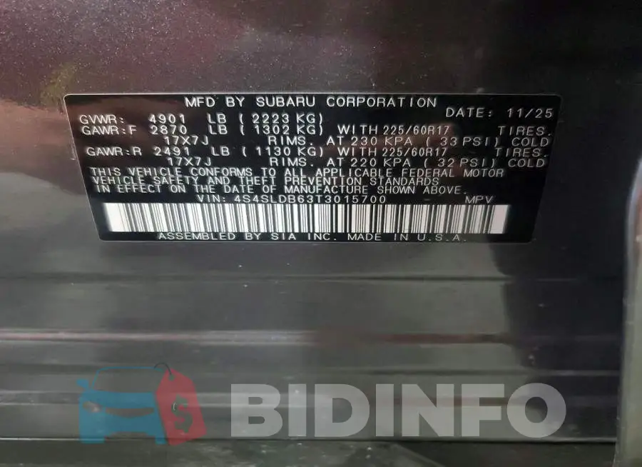 4S4SLDB63T3015700 Photo# 13