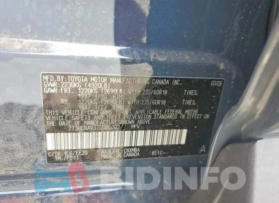 2T36CRAV3TC005002 Photo# 12
