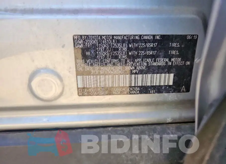 2T3F1RFV7KW060807 Photo# 12