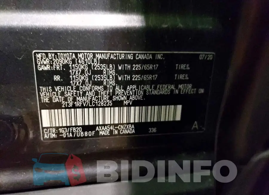 2T3F1RFV7LC128235 Photo# 13