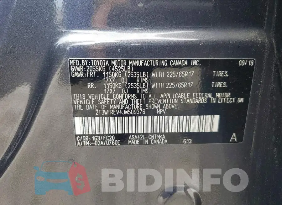 2T3WFREV4JW509376 Photo# 12