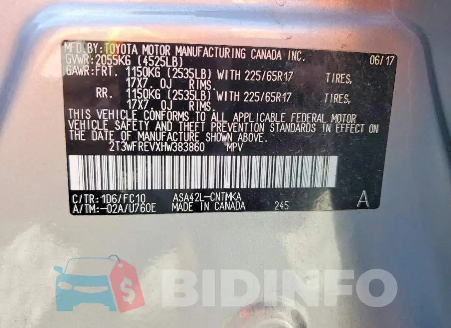 2T3WFREVXHW383860 Photo# 13