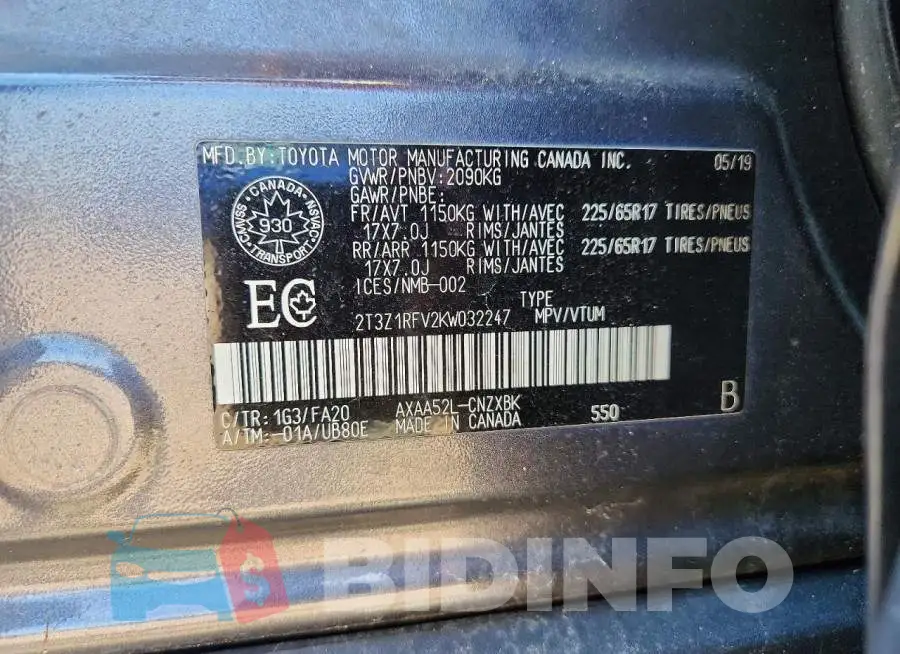 2T3Z1RFV2KW032247 Photo# 14