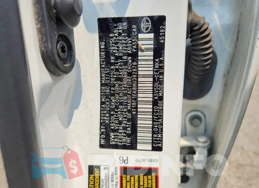 4T1BF1FK6HU382878 Photo# 12
