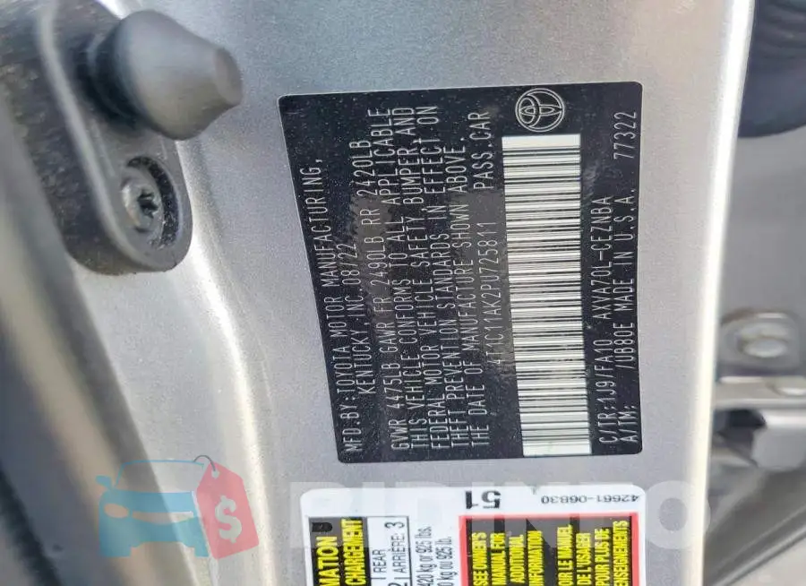 4T1C11AK2PU725811 Photo# 12