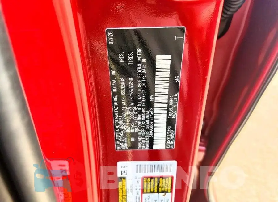 5TDAAAB54TS125908 Photo# 12