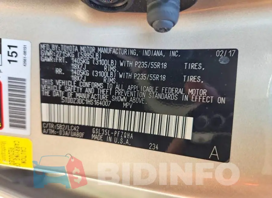 5TDDZ3DC1HS164007 Photo# 13