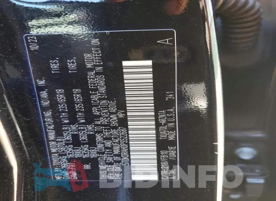 5TDKDRAH0PS522687 Photo# 13