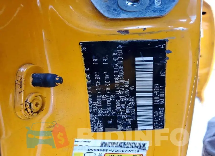 5TDZZ3DC7HS868850 Photo# 14