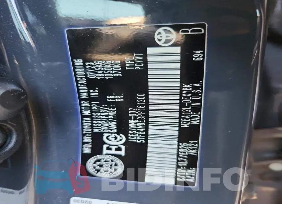 5YFB4MBE3PP161200 Photo# 12