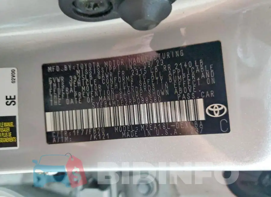 5YFB4MDE2RP088580 Photo# 12