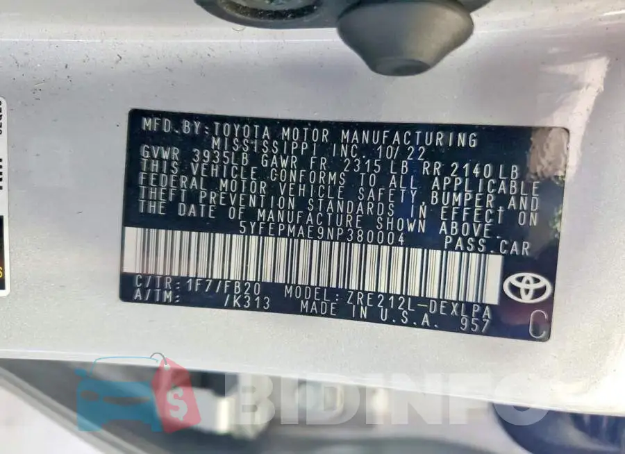 5YFEPMAE9NP380004 Photo# 12