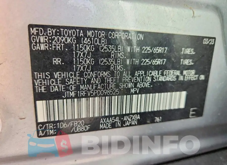 JTMF1RFV5PD098525 Photo# 14