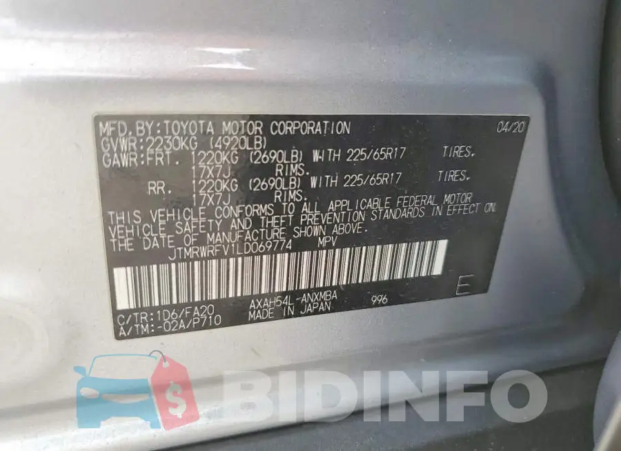 JTMRWRFV1LD069774 Photo# 13