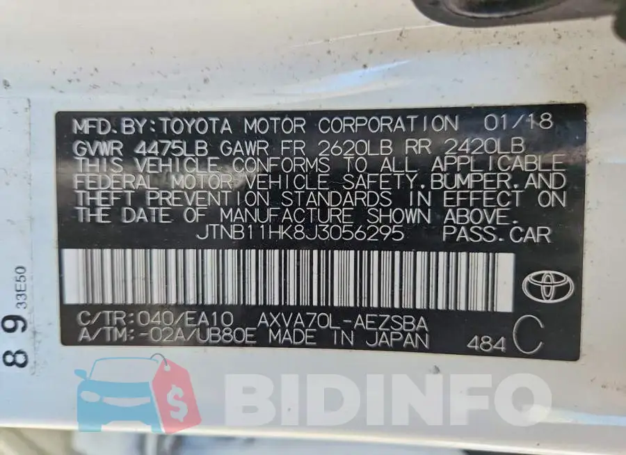 JTNB11HK8J3056295 Photo# 13