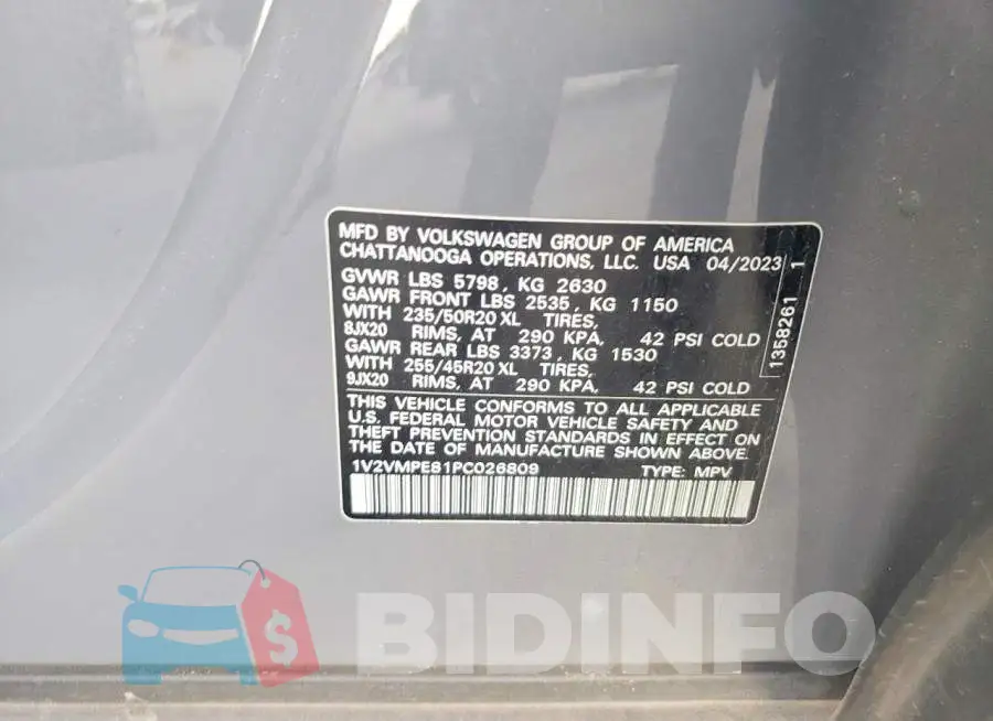 1V2VMPE81PC026809 Photo# 13