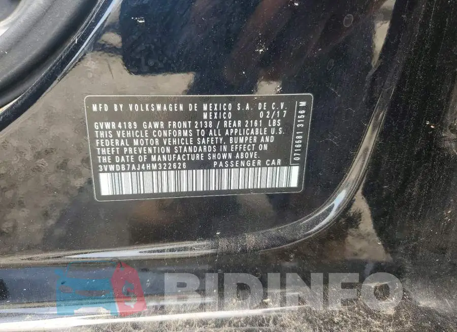 3VWDB7AJ4HM322626 Photo# 12